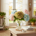 Fleur décorative d'hortensia artificiel avec tige, 46 cm | Floristik24.fr
