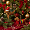 Duo d’ornements de Noël en feutre – Chiens teckels 16 cm, intérieur | Floristik24.fr