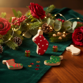 Sapins en bois rouges à pois blancs 6 cm – Lot de 8 | Floristik24.fr