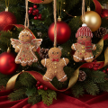 Lot de 3 figurines en pain d'épices décoratives à suspendre en résine 7 cm pour Noël | Floristik24.fr