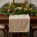 Tissu décoratif en velours froissé beige 25 cm x 2 m | Floristik24.fr