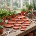Soucoupe en plastique terracotta série "Linda" Ø12 cm à 44 cm | Floristik24.fr