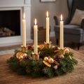 Set de 4 Porte-Bougies Couronne Or en Métal avec Piques | Floristik24.fr