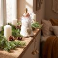 Figurine ange assis déco de Noël en bois et métal blanc H12cm | Floristik24.fr