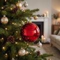 Boule de Noël rouge en plastique Ø20 cm | Floristik24.fr