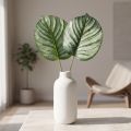 Calathea artificielle avec 2 feuilles vertes en plastique – 51 cm | Floristik24.fr