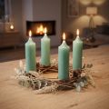 Lot de 6 bougies fines courtes vert jade Ø21mm H110mm | Floristik24.fr