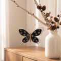 Suspension Murale Papillon en Métal Noir, Blanc et Doré 15 cm | Floristik24.fr
