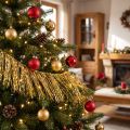 Tinsel Gold Sapin de Noël doré clair à suspendre L50cm | Floristik24.fr