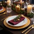 Assiette Décorative en Plastique Doré Ø28 cm | Floristik24.fr