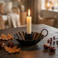 Chandelier noir en métal pour bougies fines Ø9,5cm H3cm | Floristik24.fr