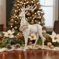 Figurine décorative de cerf ornée de pommes de pin pour la décoration hivernale, 49 cm | Floristik24.fr