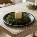 Plateau décoratif en métal anthracite Ø26 cm - Lot de 2 | Floristik24.fr