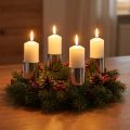 Set de 4 Porte-Bougies Argentés pour Bougies Ø3,2 cm | Floristik24.fr