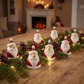 Lot de 6 Figurines Père Noël en Céramique Rouge et Blanche 6,4 cm | Floristik24.fr