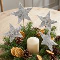 Étoiles en écorce de bouleau blanches sur fil - 6 cm - Lot de 24 | Floristik24.fr