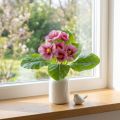 Petit bouquet de primevères artificielles roses H25 cm | Floristik24.fr