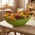 Coupe décorative ovale verte en plastique 38,5x12,5x13cm | Floristik24.fr