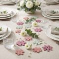 Fleurs décoratives en bois - Blanc, Rose, Violet - 3,5 cm - Lot de 36 | Floristik24.fr