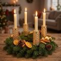 Lot de 4 chandeliers en métal doré avec pic, Ø 2,2 cm, H 10 cm | Floristik24.fr