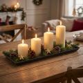 Plateau décoratif anthracite 43 cm x 12 cm en plastique | Floristik24.fr