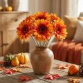 Gerbera artificielle orange Ø11cm avec tige 50cm | Floristik24.fr