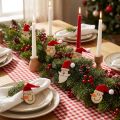 Décoration de Table Noël Père Noël et Bonhomme de Neige en Bois et Feutrine - Lot de 12 | Floristik24.fr