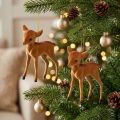 Figurines décoratives faon brun 7,5 cm avec flocage - Lot de 2 | Floristik24.fr