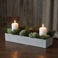 Bol décoratif carré gris 32cm x 10,5cm H5cm | Floristik24.fr