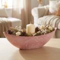 Coupe décorative plante ovale rose 39 cm x 12 cm H13 cm | Floristik24.fr