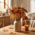 Fleurs artificielles Gypsophile orange 30 cm - Lot de 6 | Floristik24.fr