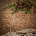 Lot de 5 étoiles décoratives en métal et corde de jute 20 cm | Floristik24.fr