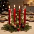 Bougies rouges courtes Ø21 x 110 mm pour décoration de table et Noël – Lot de 6 | Floristik24.fr