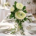 Ranunculus artificiels blancs 34 cm en soie pour décoration intérieure | Floristik24.fr