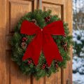 Nœud rouge cadeau de Noël extérieur 21 cm 2 pièces | Floristik24.fr