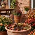 Décoration de Jardin Lapin Rouillé avec Pot Métallique 5x11cm | Floristik24.fr