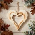 Cœur en bois ajouré décoratif 25x25 cm naturel | Floristik24.fr