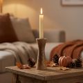 Chandelier en Bois Naturel Forme Sablier Ø6cm H20cm | Floristik24.fr