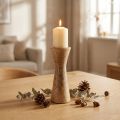 Bougeoir en bois naturel FSC forme sablier Ø6cm H16cm | Floristik24.fr