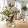 Lot de 3 suspensions décoratives en bois motif cœur, fleur et papillon – Blanc, Naturel, Noir | Floristik24.fr