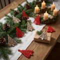 Décorations en bois à parsemer Tannenbaum avec étoile, naturel et rouge, 3 x 4,5 cm, set de 72 | Floristik24.fr