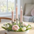 Bougies courtes roses pâles 21×110 mm – Lot de 6 | Floristik24.fr