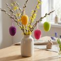 Œufs de Pâques à suspendre vert, jaune, rose et prune 11 cm - Lot de 4 | Floristik24.fr