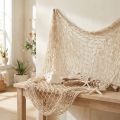 Filet en macramé crème 85–90x100cm pour décoration murale et estivale | Floristik24.fr