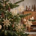 Étoiles de Noël en paille Décorations pour sapin de Noël 8 cm 12 pièces | Floristik24.fr