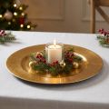 Assiette en plastique Ø33cm dorée effet feuille d'or | Floristik24.fr