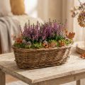 Panier ovale en osier naturel avec doublure plastique 30 cm | Floristik24.fr