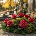 Lot de 27 roses artificielles en mousse rouge Ø6 cm avec tige | Floristik24.fr