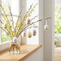 Œufs décoratifs à suspendre avec motifs floraux - Lot de 12 | Floristik24.fr