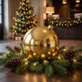 Boule de Noël en plastique dorée Ø25 cm | Floristik24.fr